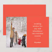 ミニマル ヴィンテージ レッド タイポグラフィック ホリデーシーズンへの願い シーズンカード (正面/裏面)