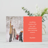 ミニマル ヴィンテージ レッド タイポグラフィック ホリデーシーズンへの願い シーズンカード (スタンド正面)