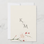 ミニマル ヴィンテージ 桜 ウェディング 招待状 (裏面)