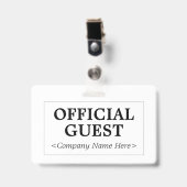 ミニマル「公式ゲスト」バッジ バッジ (正面 （クリップ付）)