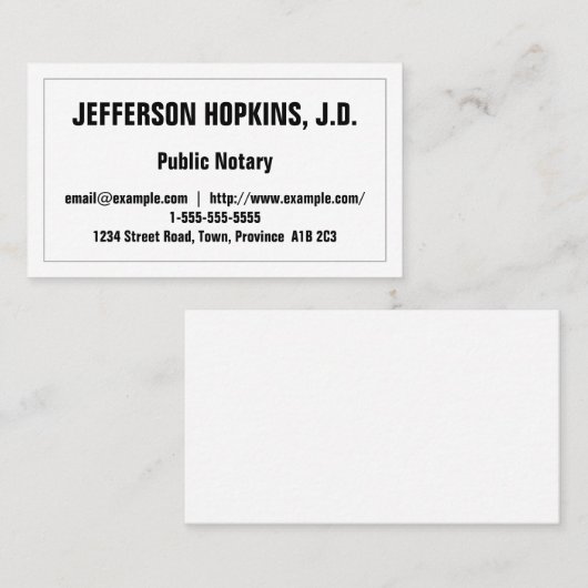 ミニマル&公証人基本名刺 名刺 (正面/裏面)