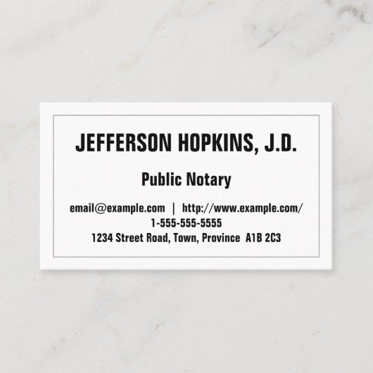 ミニマル&公証人基本名刺 名刺 (正面)