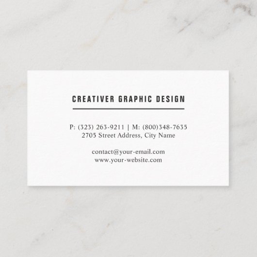 ミニマル 名刺 (裏面)