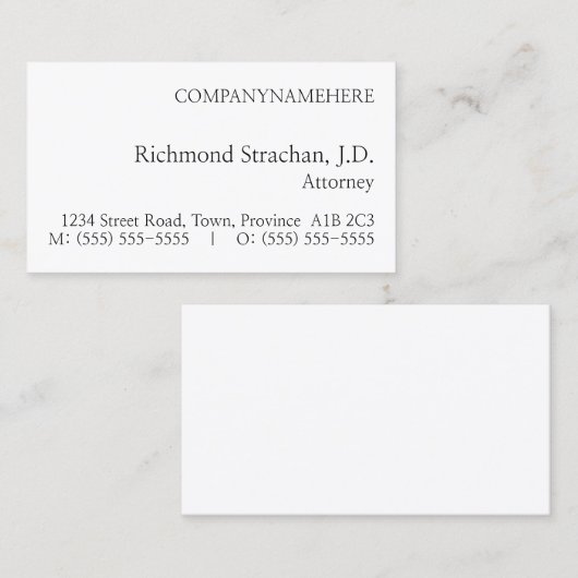 ミニマル、名刺（基本） 名刺 (正面/裏面)