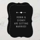 ミニマル |婚約発表 |カード |ブロック 案内状 (正面/裏面)