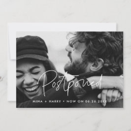 ミニマル 延期された結婚式の最新情報写真 案内状