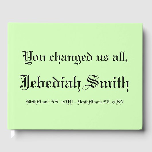 ミニマル&悔やみや弔慰シンプルゲストブック ゲストブック (正面)