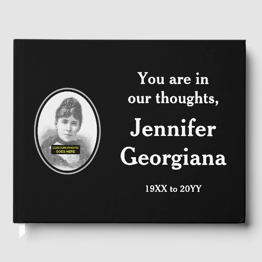 ミニマル&悔やみや弔慰シンプルゲストブック ゲストブック (正面)