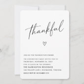 ミニマル 感謝のThanksgivingディナー 招待状 (正面)