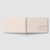 ミニマル,手書きスクリプト,バラ-金ゴールドフォイル, Beige ゲストブック (全面)