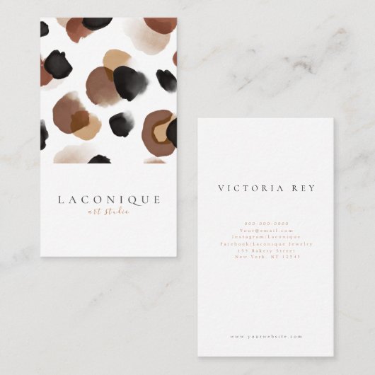ミニマル |抽象芸術 | Leopard 名刺 (正面/裏面)