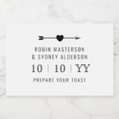 ミニマル |日付の保存 |ミニラベル |白 スパークリングワインラベル (シングルラベル)