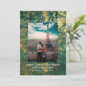 ミニマル |日付の保存 |金ゴールドフェイク大理石 セーブザデート (スタンド正面)