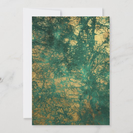 ミニマル |日付の保存 |金ゴールドフェイク大理石 セーブザデート (裏面)