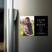 ミニマル |暗い黒い写真の日付を保存 マグネット招待状