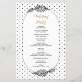 ミニマル +書道のスクリプト結婚式 プログラム (裏面)