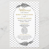 ミニマル +書道のスクリプト結婚式 プログラム (正面)