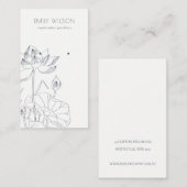 ミニマル《植物》スイレンフローラスケッチイヤリング表示 名刺 (正面/裏面)