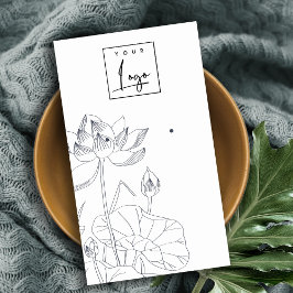 ミニマル《植物》スイレンフローラスケッチイヤリング表示 名刺