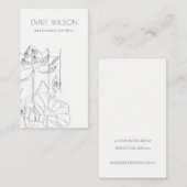 ミニマル《植物》スイレンフローラスケッチヘアクリップ表示 名刺 (正面/裏面)