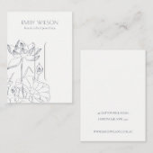 ミニマル《植物》スイレンフローラスケッチヘアクリップ表示 名刺 (正面/裏面)