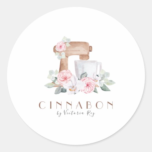 ミニマル |水彩 |ベーカリー |カテラークラス ラウンドシール (正面)