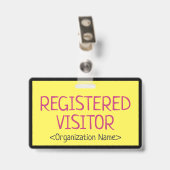 ミニマル「登録済み訪問者」バッジ バッジ (裏面 （クリップ付）)