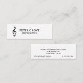 ミニマル.白い背景の黒い高音クレフ、 音符記号 スキニー名刺 (正面/裏面)