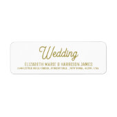 ミニマル – 白と金ゴールド-結婚のラベル ラベル (正面)