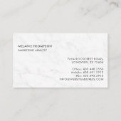 ミニマル&白モダン大理石シルバーネームプレート 名刺 (裏面)