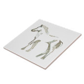 ミニマル&白モダン馬スケッチキュイエレガントー タイル (側面)