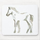 ミニマル&白モダン馬スケッチキュイエレガントー マウスパッド (正面)