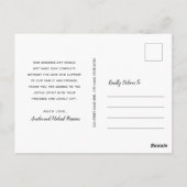 ミニマル |白 |写真結婚に感謝 ポストカード (裏面)