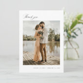 ミニマル 結婚式のお礼 フォト アナウンス カード (スタンド正面)