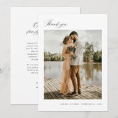 ミニマル 結婚式のお礼 フォト アナウンス カード (正面/裏面)