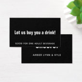 ミニマル、編集可能なホワイトオンブラックドリンクチケット (デスク)