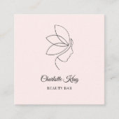 ミニマル,美しい，ロゴ，ラインアート，サロン スクエア名刺 (正面)