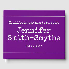 ミニマル&葬パーソナライズされた葬/メモリアル招待帳 ゲストブック