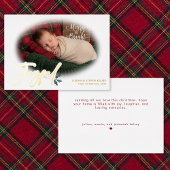 ミニマル 赤ちゃんの最初のクリスマス 喜び 箔シーズンカード