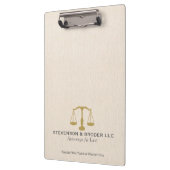 ミニマル、金ゴールドスケール付きベージュリネン クリップボード (左)