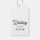 ミニマル – 黒と白 – 結婚s ギフトタグ (正面)