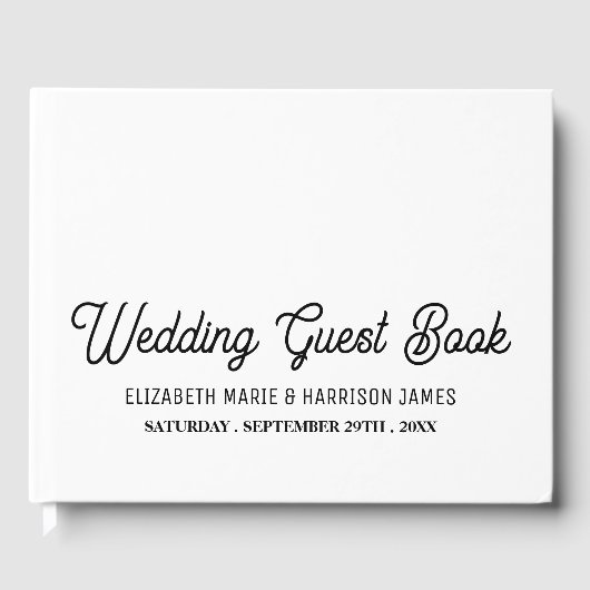 ミニマル – 黒と白 – 結婚s ゲストブック (正面)