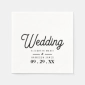 ミニマル – 黒と白 – 結婚s スタンダードカクテルナプキン (正面)