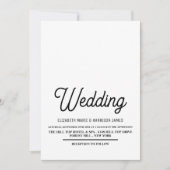 ミニマル – 黒と白 – 結婚s 招待状 (正面)