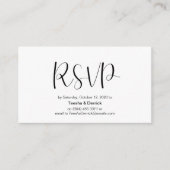 ミニマル, 黒のフォント, 結婚式の出欠確認, 返信 エンクロージャーカード (正面)