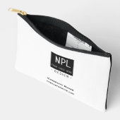 ミニマル、黒モダン白の会社または名前 アクセサリーポーチ (見開き)