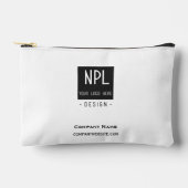 ミニマル、黒モダン白の会社または名前 アクセサリーポーチ (正面)