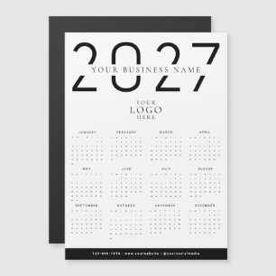 ミニマル 2027 モダン カレンダー ビジネス ロゴ マグネット