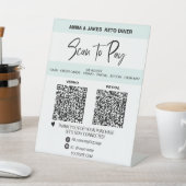 *~* ミニマル - 2 QR支払い-テーブルトップテーブルテント 台座サイン (インサイチュ)