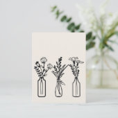 ミニマル | 3花瓶 |モダン | ポストカード (スタンド正面)
